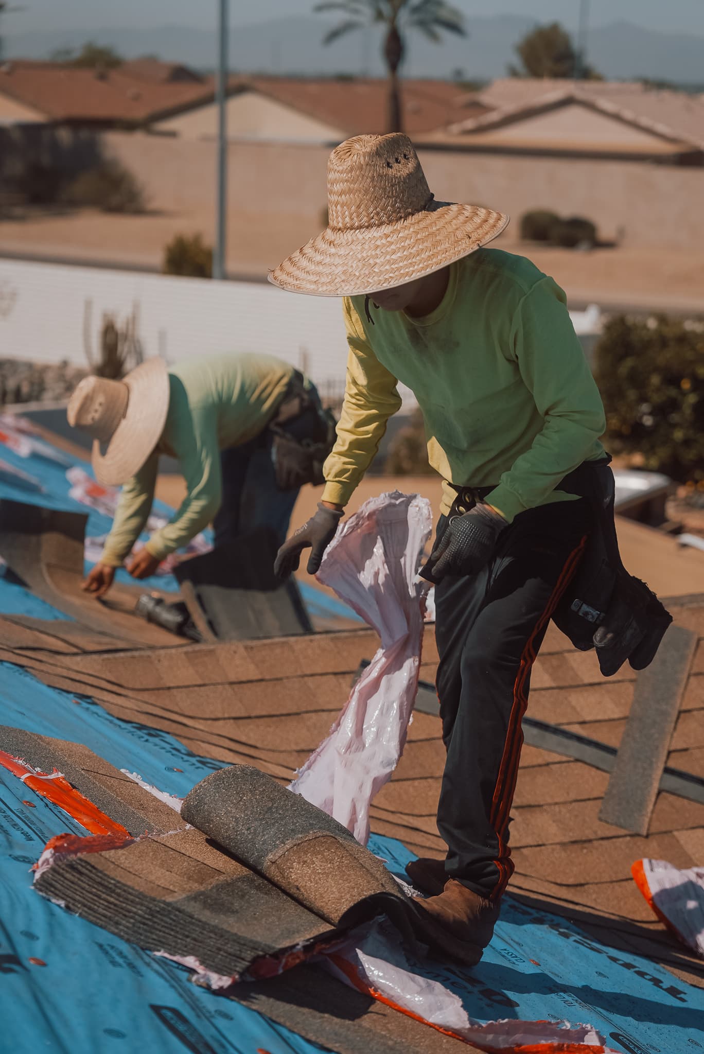 HailCo Roofing crew installing architectural shingle on a new Phoenix Valley home